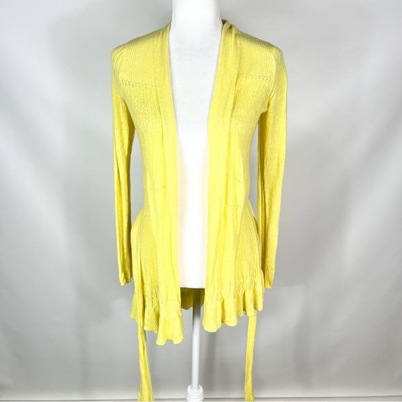 Sparrow (Anthropologie) Pointelle Knit Belted Cardigan Sweater Size Small - Picture 5 of 10